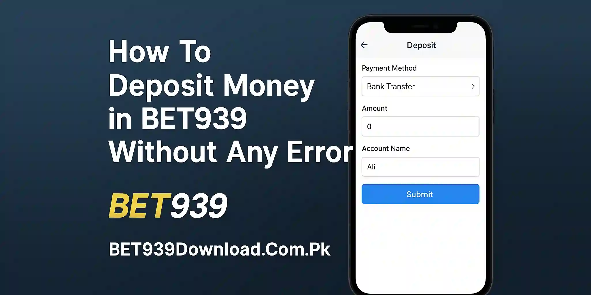 Deposit Money in BET939